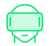 Ícone representando experiência altamente impactante de realidade virtual
