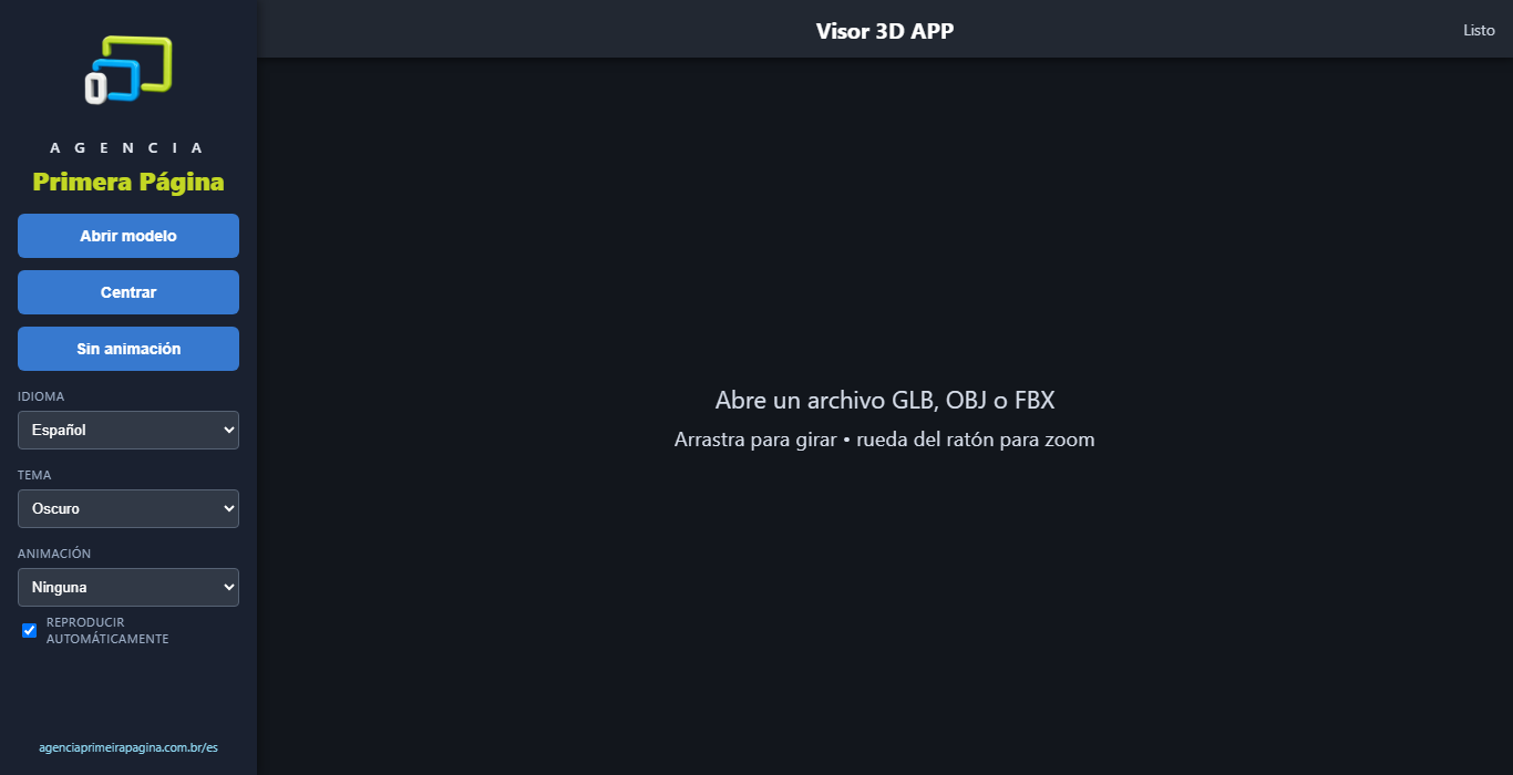 Pantalla del Visor 3D para Windows APP