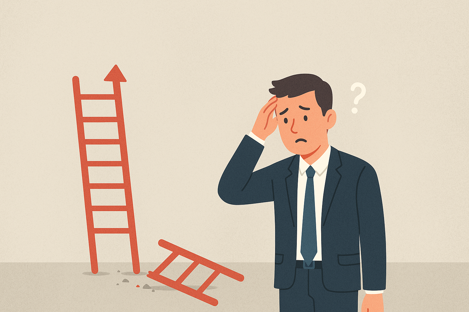 a escada da carreira quebrou